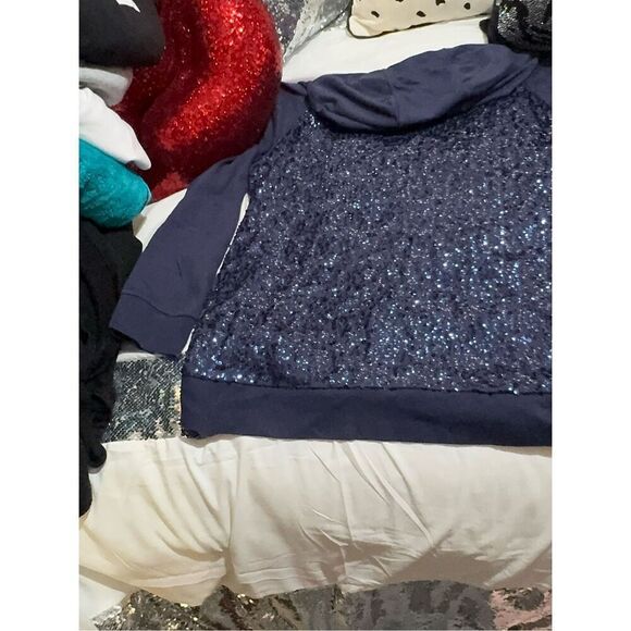 Isaac mizhari live blue sequin  logo  full Zip-up Hoodie plus 1xl - Picture 7 of 8